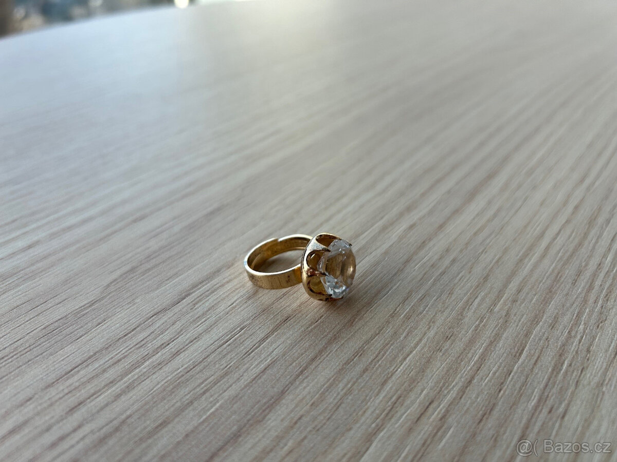 Prsten s broušeným sklem - stříbro 7,80 g - 6