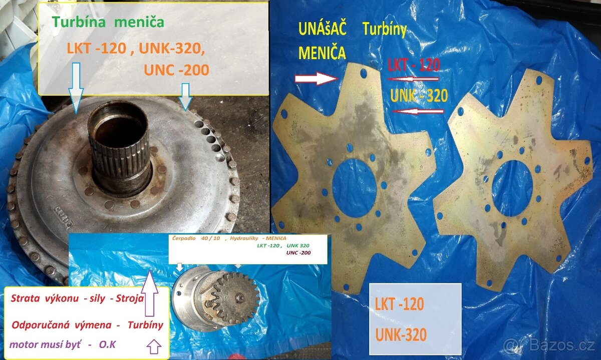 UNC 200 nahradni dily LKT120 UNK320,,.UN 053 - 6