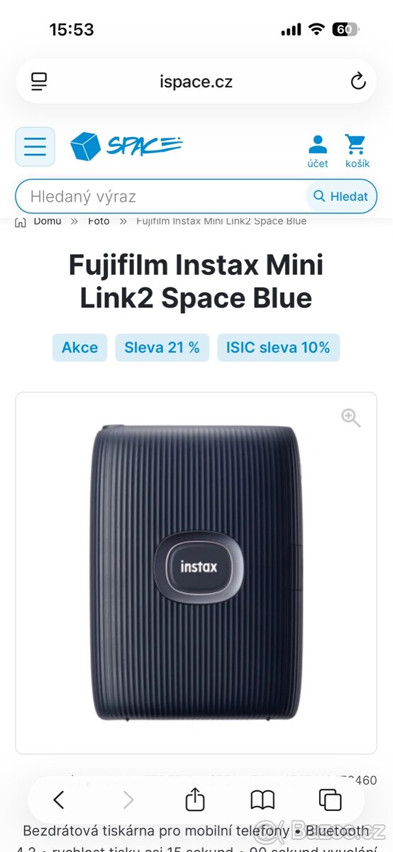 Fujifilm Instax Mini Link2 Space Blue - 6