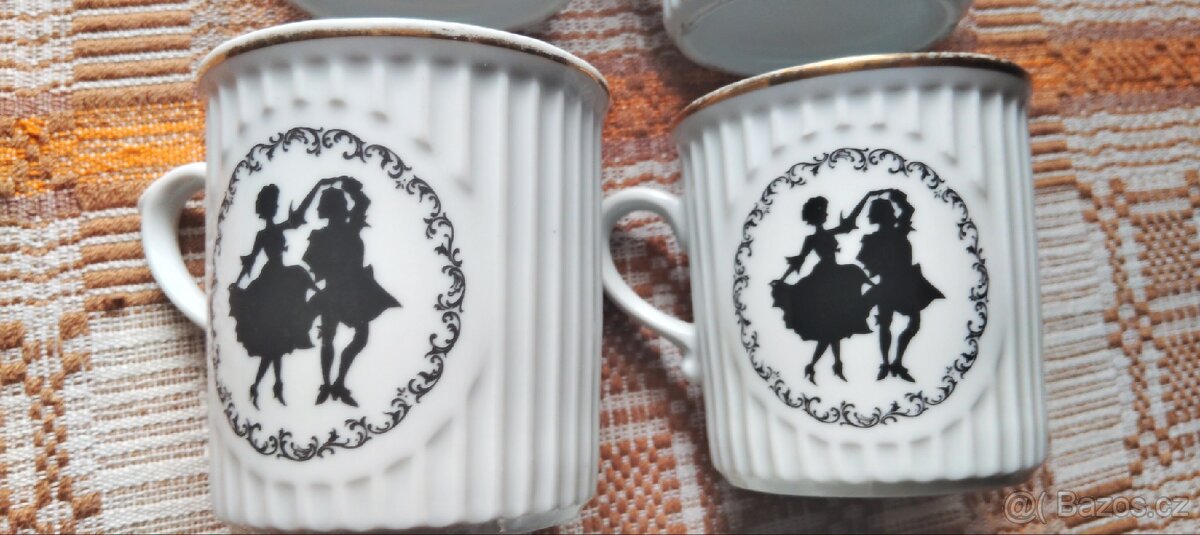 Hrnky starožitné rokoko Dubí Czechoslovakia - 6