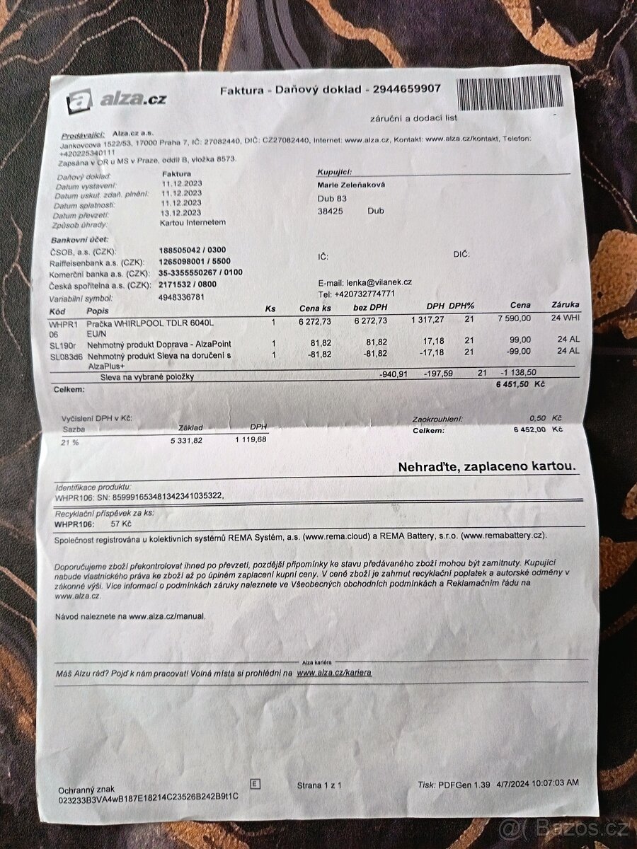 Pračka Whirlpool - 6