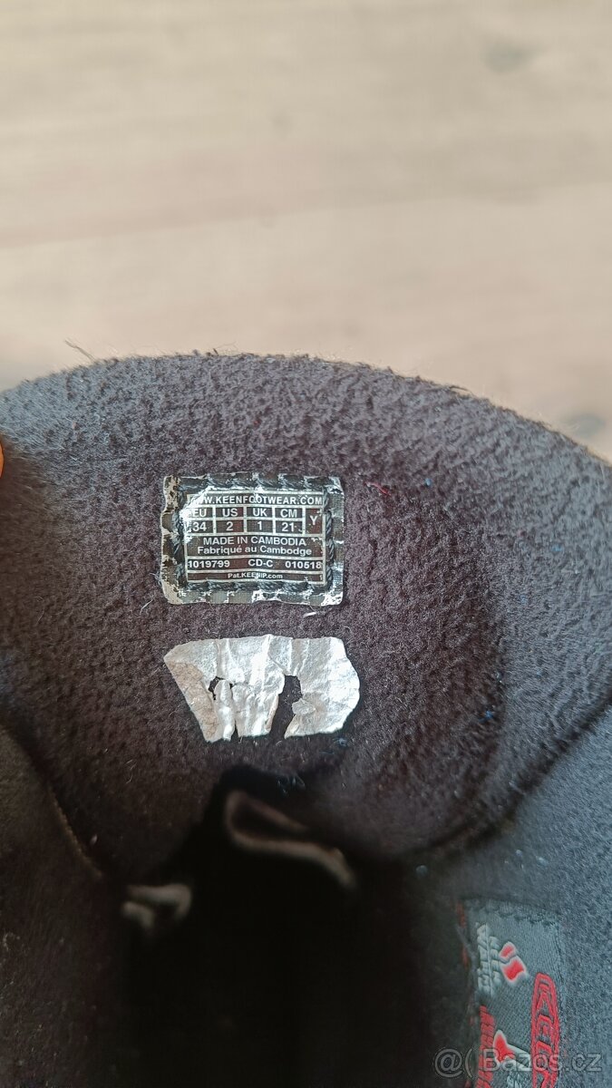 Prodám dětské teplé vysoké zimní boty Keen vel. EU 34 - 6