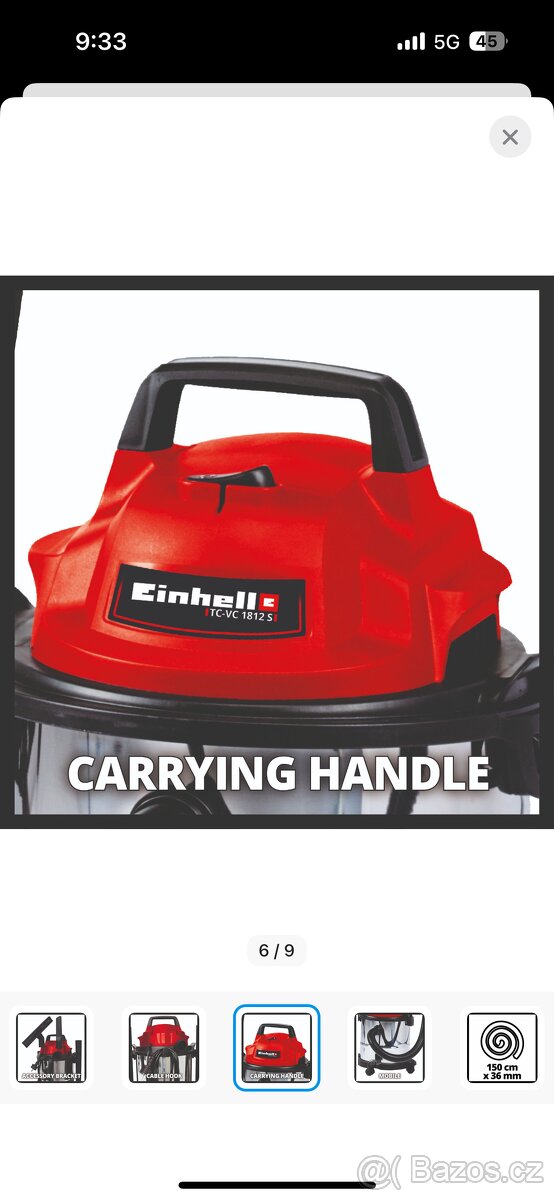 EINHELL Vysavač pro mokré i suché sání TC-VC 1812 S, 2342370 - 6