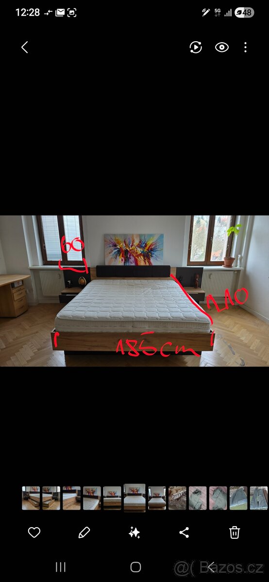 Prostorná postel pro 3, i s kvalitní matrací - 6