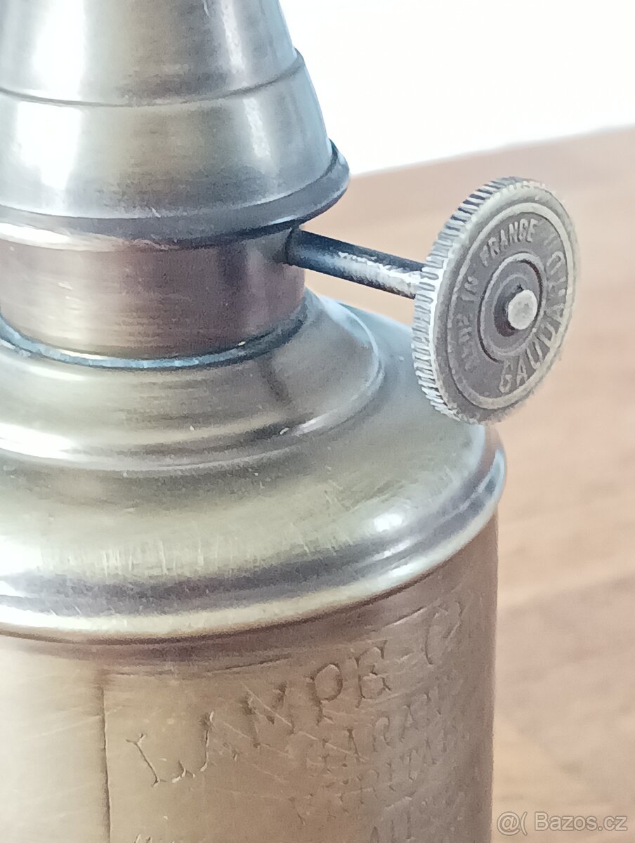 FRANCOUZSKÁ STAROŽITNÁ MOSAZNÁ LAMPA GAUDARD OLYMPE, PIGEON - 6