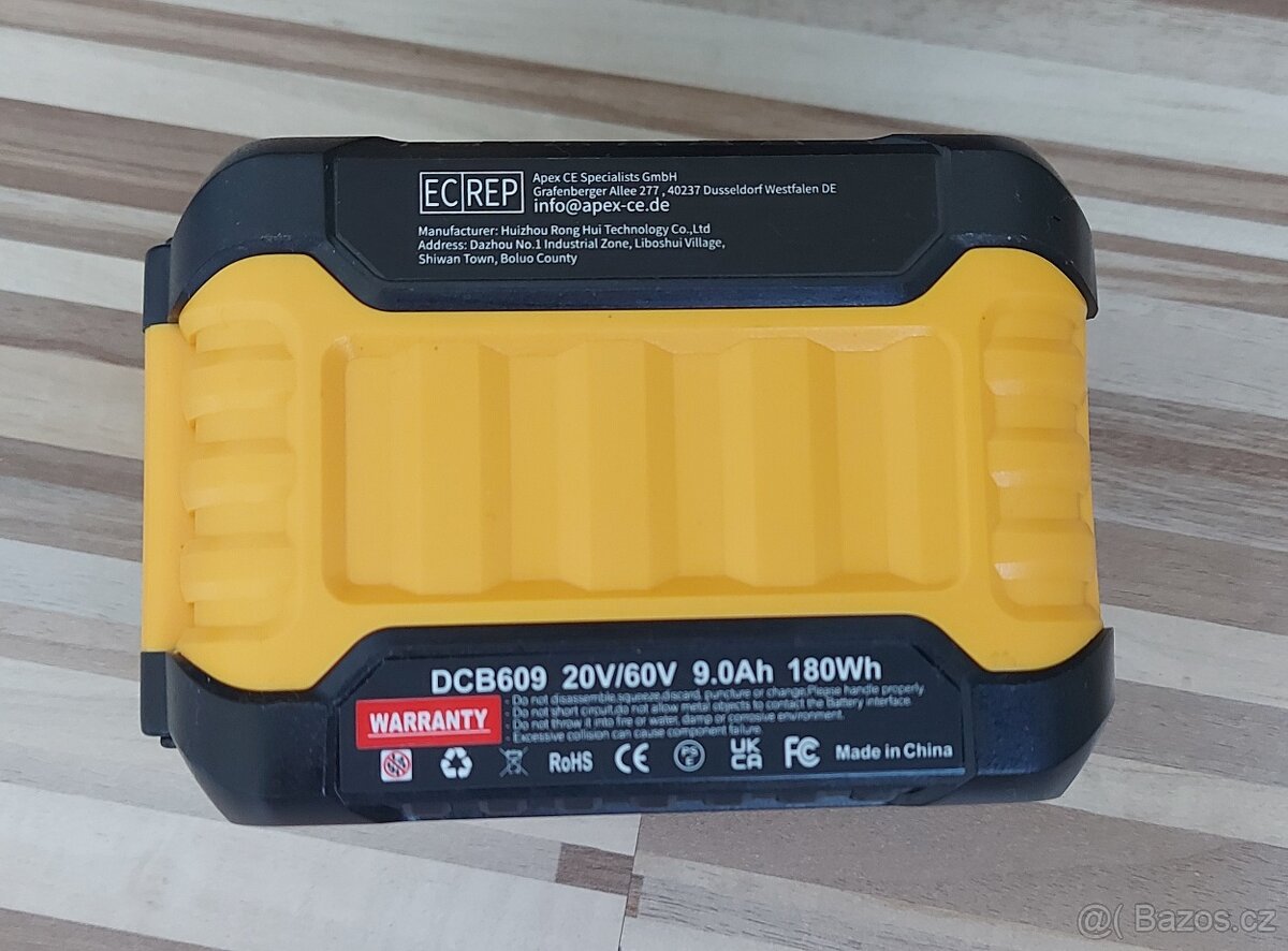 Aku 20V/9.0Ah DCB 609,pro nářadí DeWALT a jiné nářadí. - 6