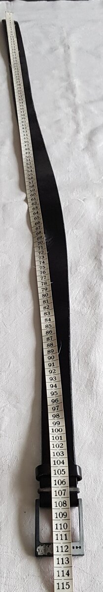 Černý kožený pásek – značka H.I.S. - 6