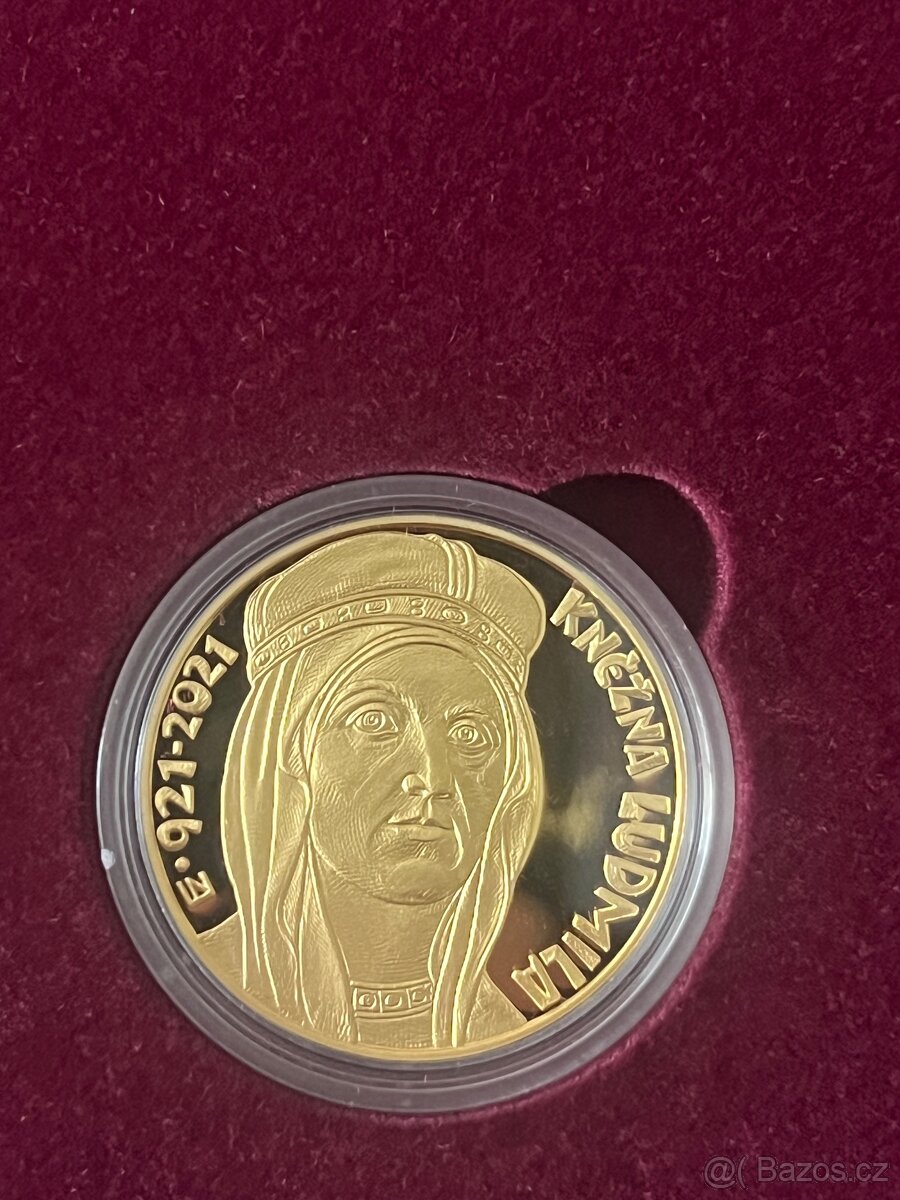 Zlato/ 2x zlatou minci Kněžnu Ludmilu v luxusní etui - 6