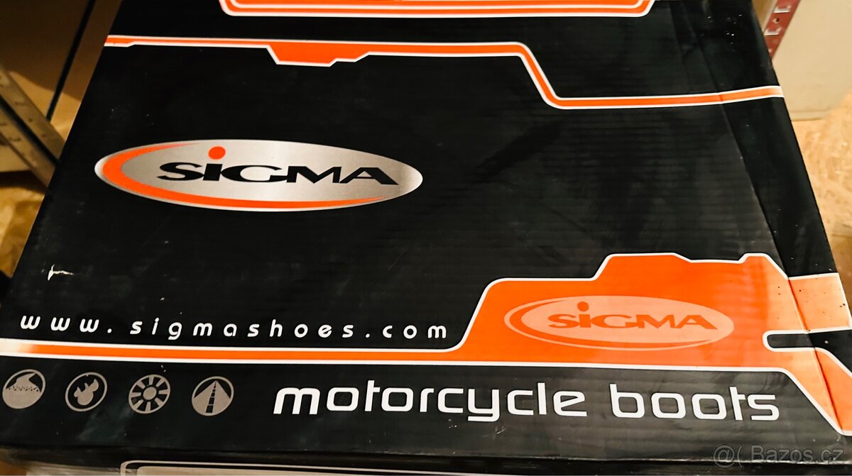 Motocyklové boty SIGMA velikosti UK 9, EU 43, US 10 - 6