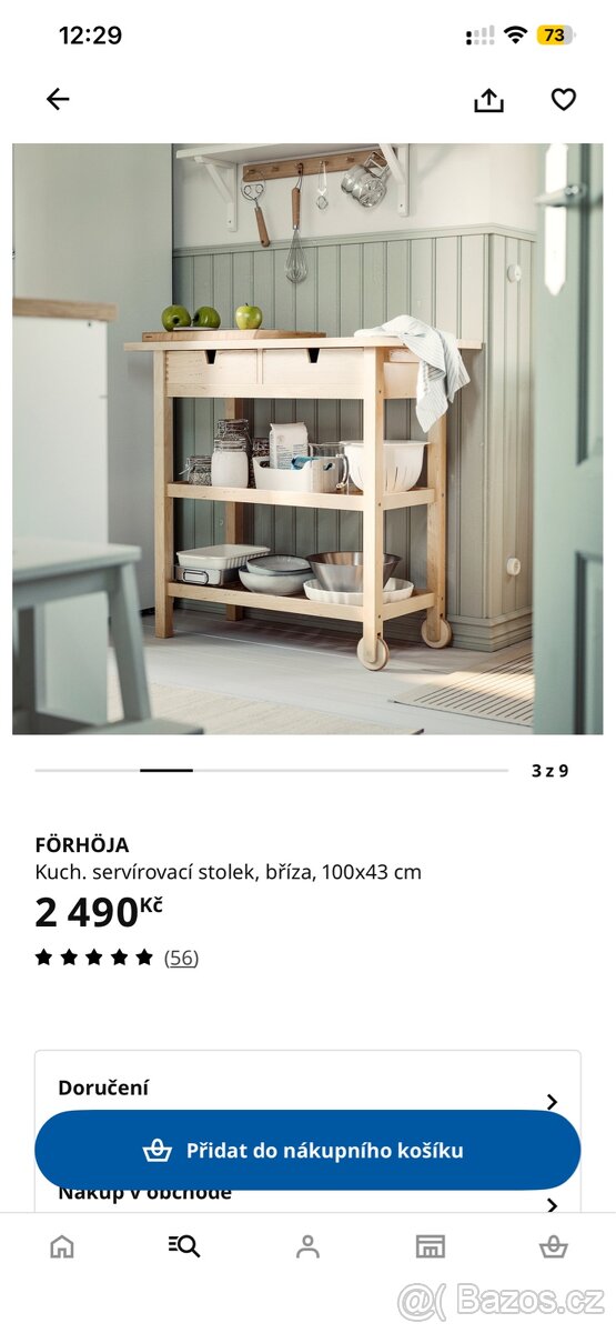 Ikea servírovací stolek 100x43 cm - 6