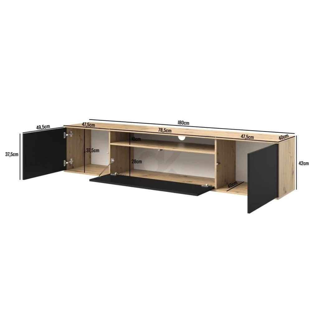TV stolek 180 cm (dub artisan) - 6