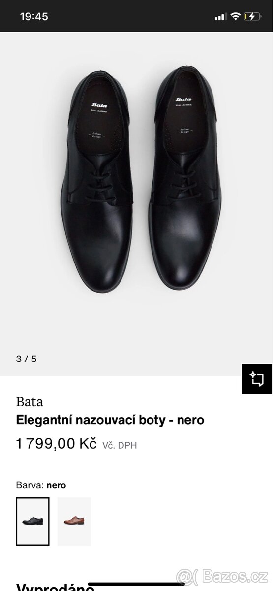 Elegantní nazouvací boty Bata - nero - 6