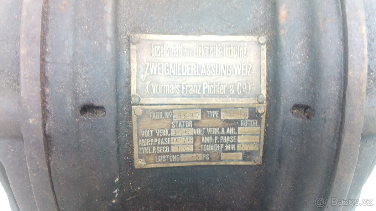 Velmi starý elektromotor - do sbírky. - 6