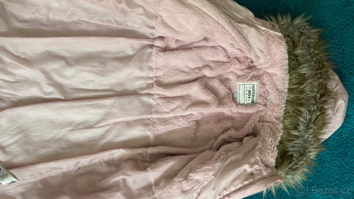 Luxusní zimní kabát 11-12 let + set čepice a šály - 6