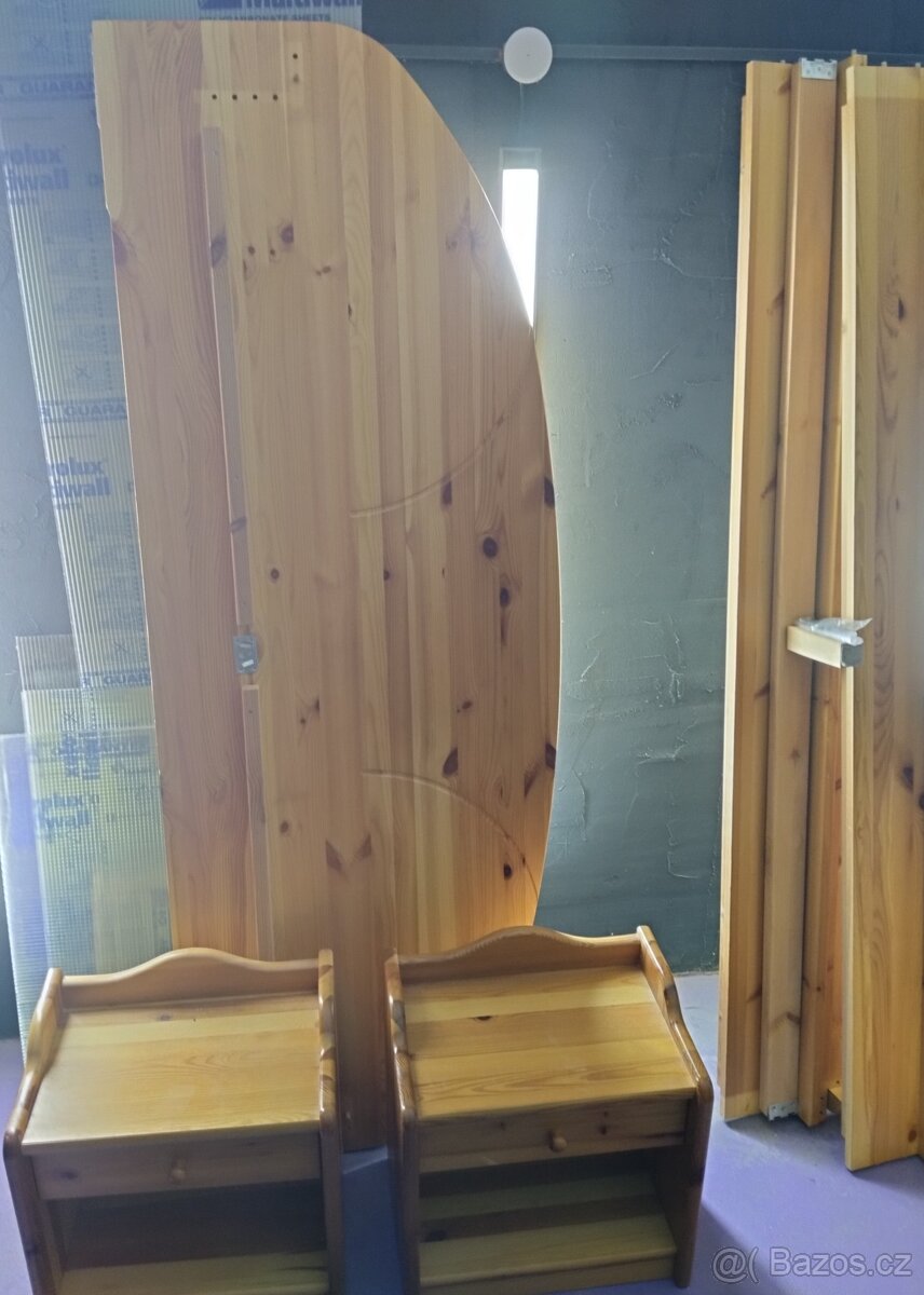 Postel z borovice 180 x 200 cm + 2 kusy polohovací rošt - 6