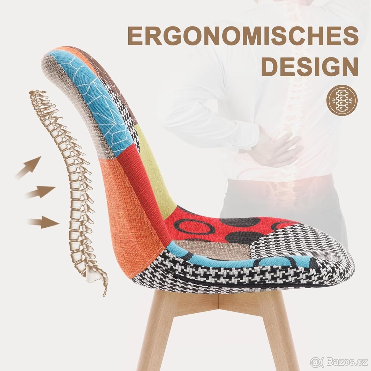 Nové jídelní židle patchwork 4 kusy - 6