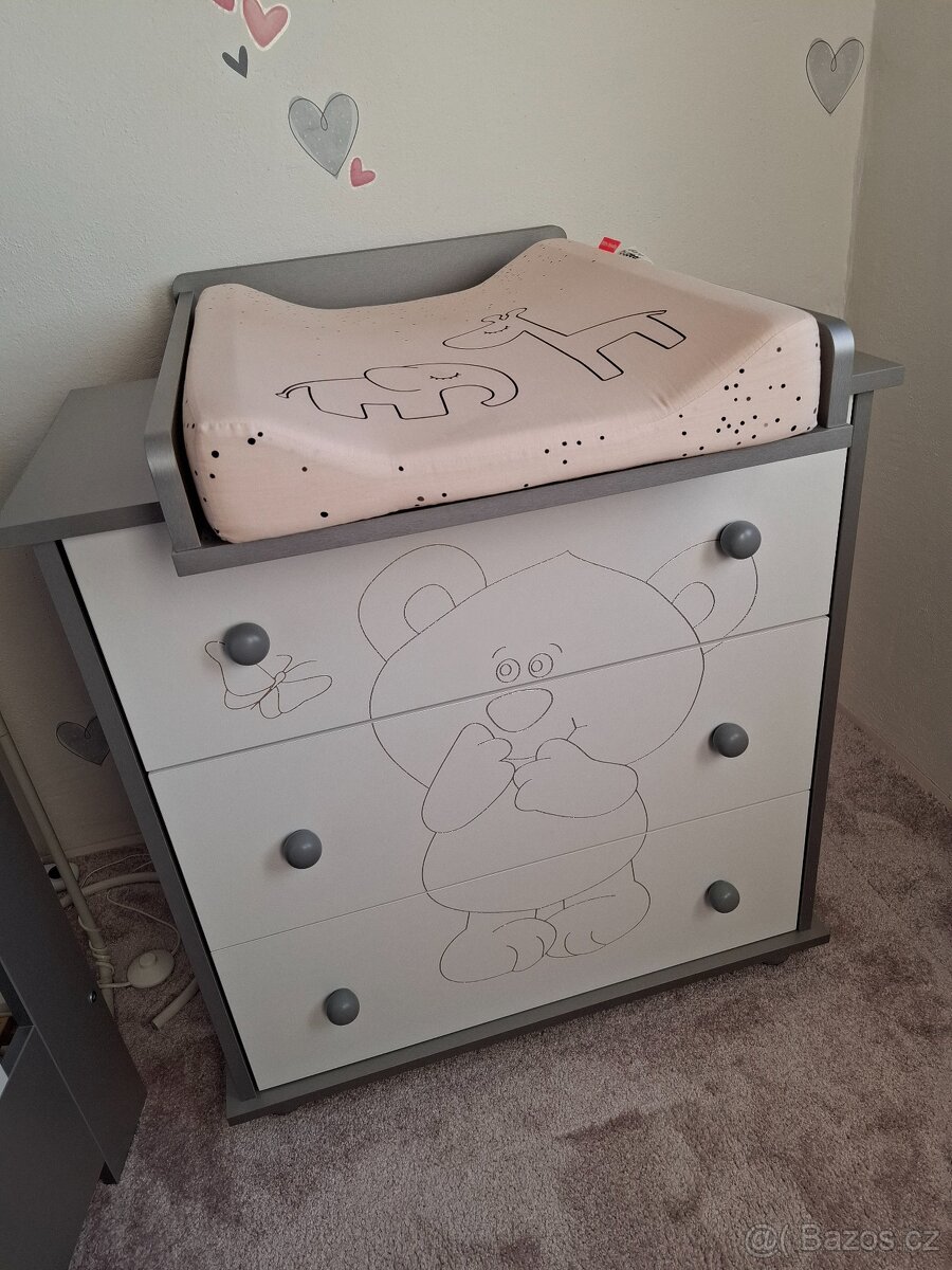 Set postylky, komody + matrace a podložka - 6