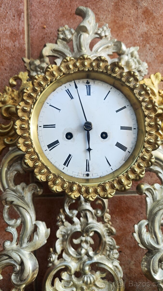 krásné rokokové krbové hodiny - 6
