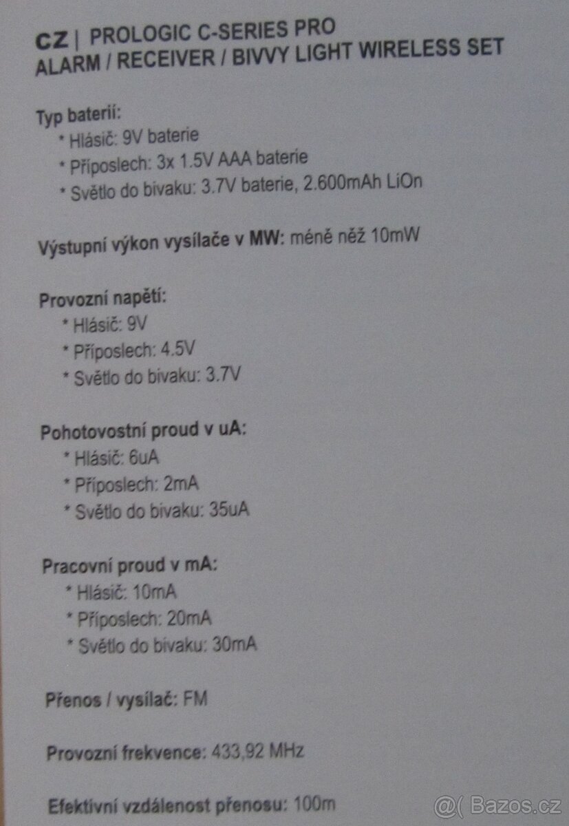 Hlásiče Prologic Nové sada 3+1+1 příposlechorig.balení,návod - 6