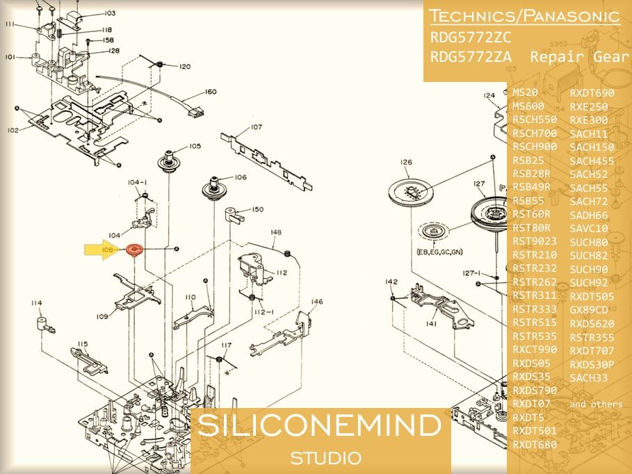 Ozubene kolo Technics, Panasonic RDG5772ZC RDG5772Z - 6