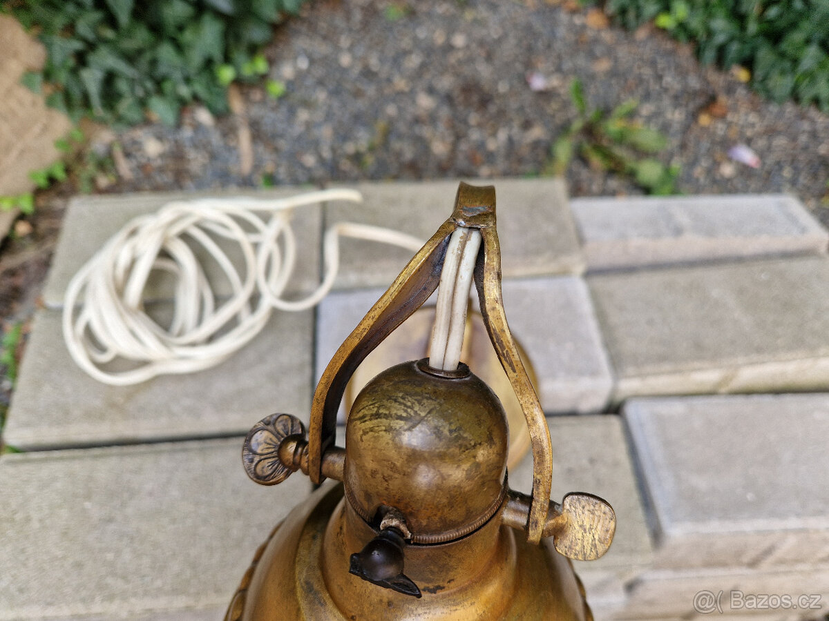 Starožitná stolní mosazná kloubová lampa 1. Republika - 6