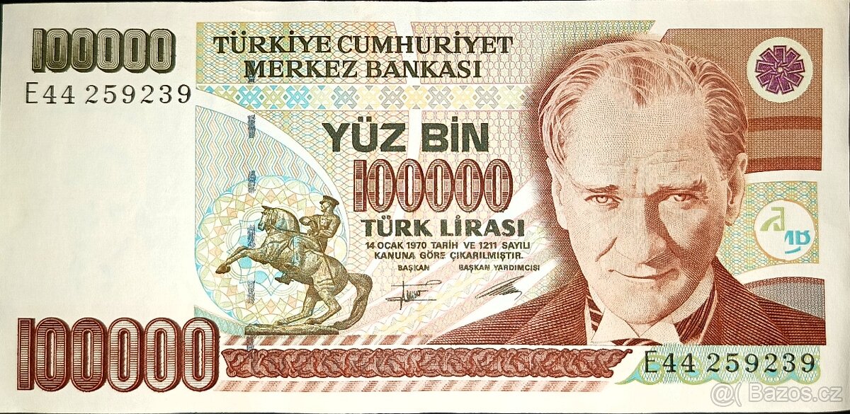 Turecké bankovky - 10 - 10 000 000 lir 1970 - 2009 - 6