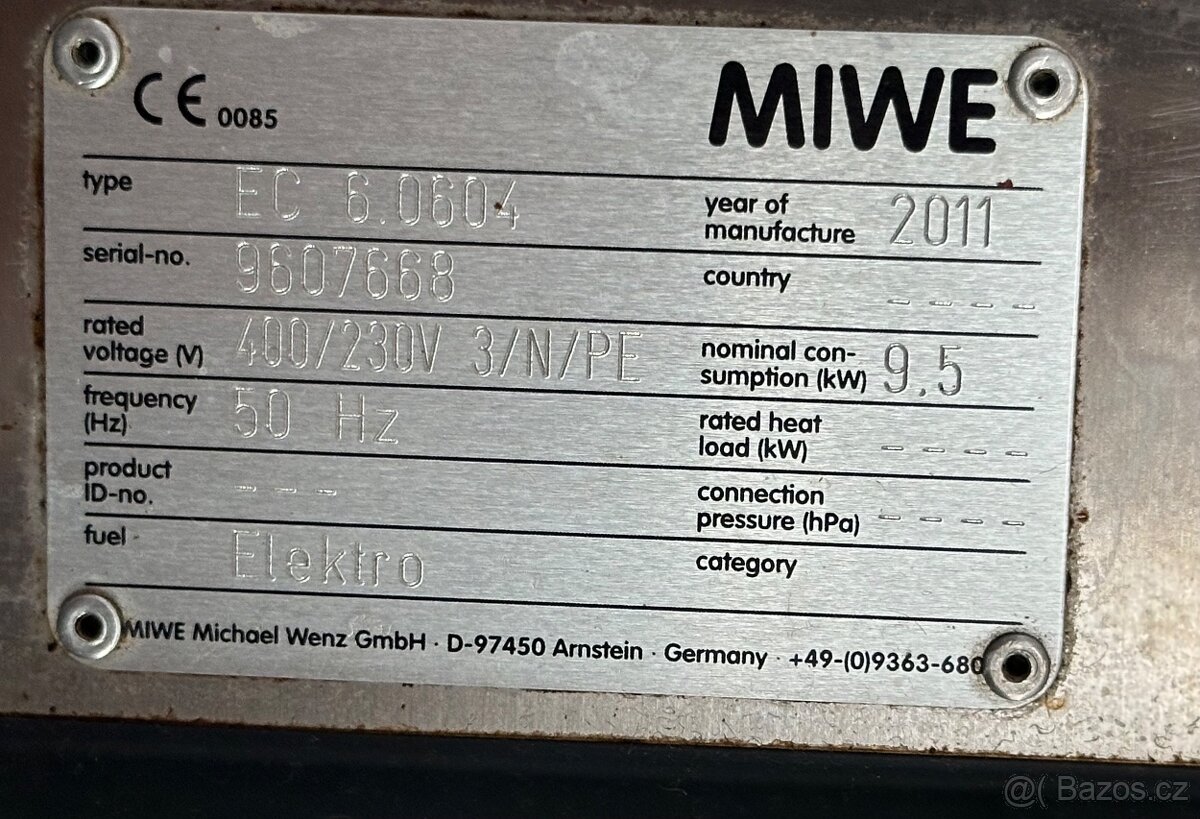 Horkovzdušná pec MIWE econo, konvektomat, EC 6.0604 - 6