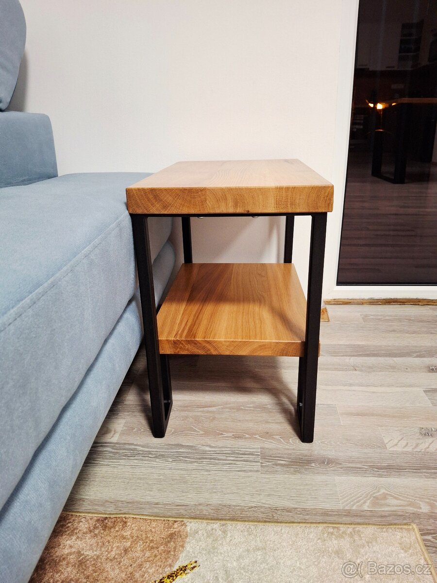 Odkládací stolek z dubu, 2 patra - 6