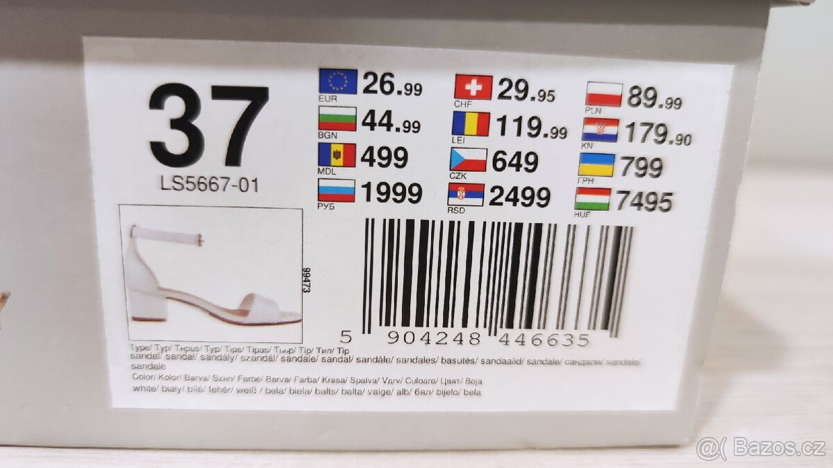 Bílé sandálky Jenny Fairy, vel. 37 - 6