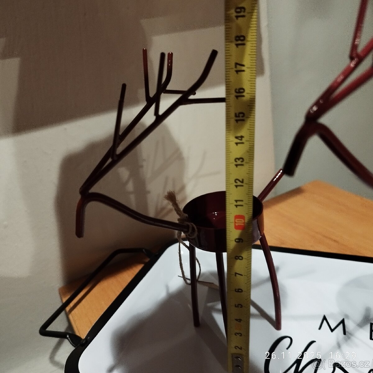 Kovový svícen na čajovou svíčku Jelínek a vánoční podnos - 6