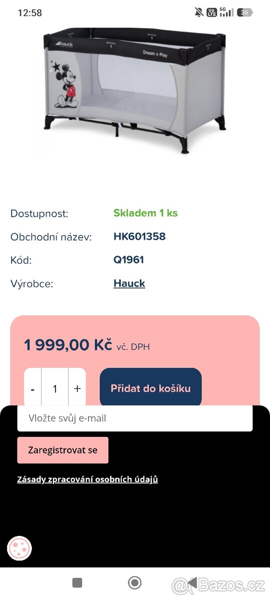 Dětská cestovní postýlka Hauck Mickey - 6