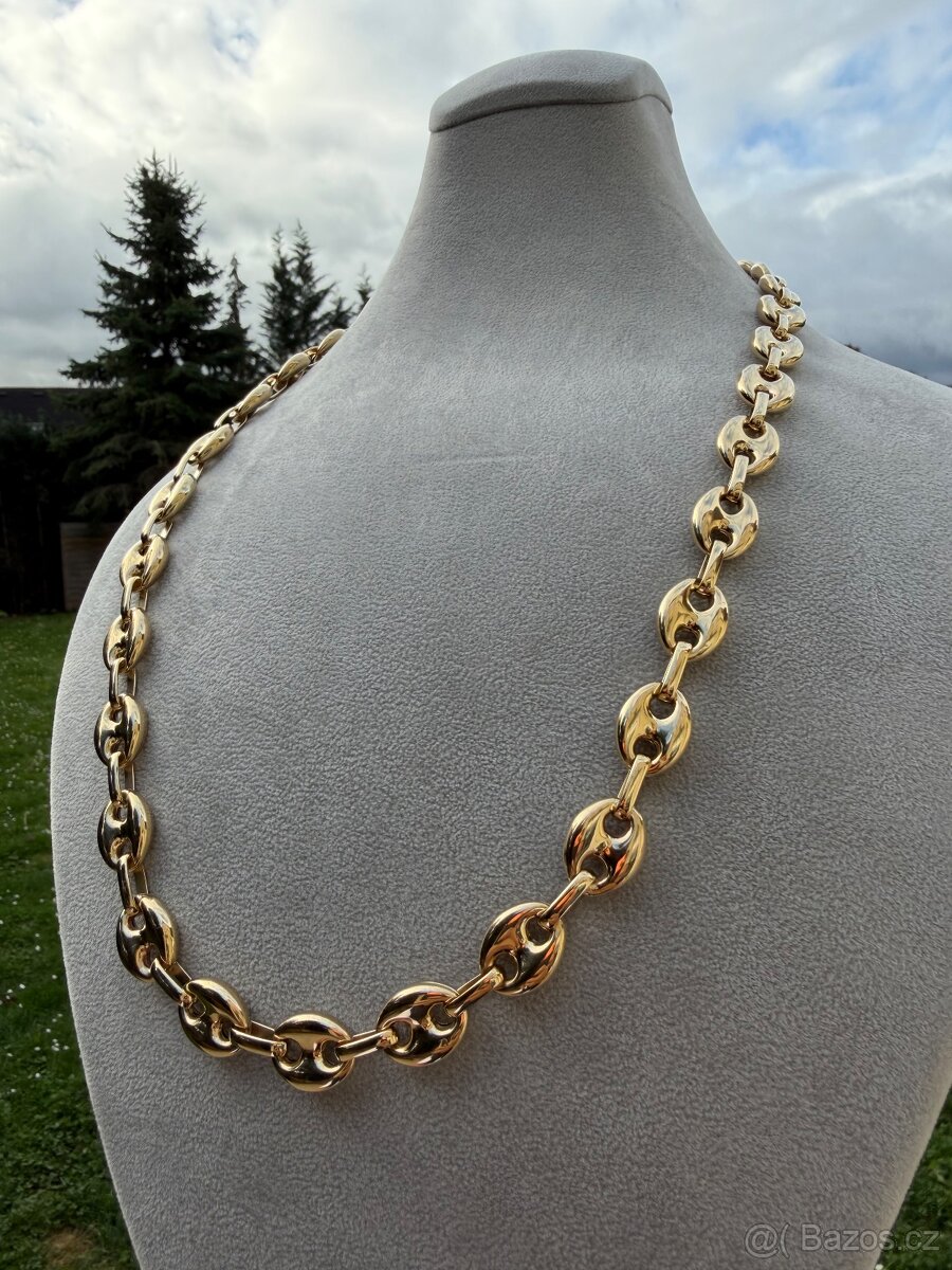 Zlatý řetěz 70g - 585 14k - 70cm - 12mm - NOVÝ ZLATO - VZOR - 6