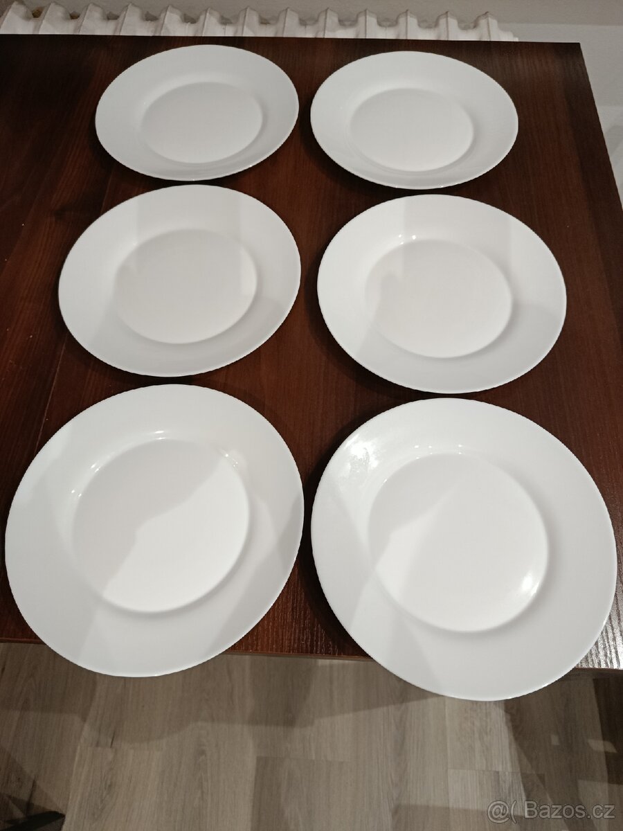 Talíře bílé, šedobílé - 6