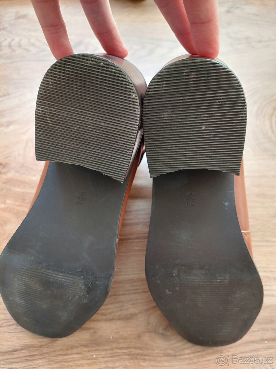 Rezavě hnědé kožené boty Tchibo vel. 38 - 6