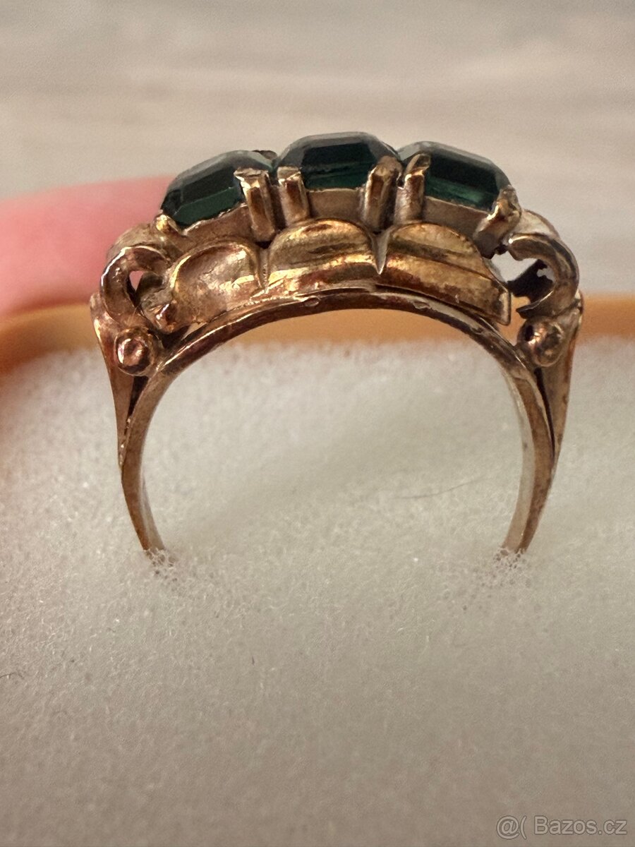 Zlatý starožtiný “podvazkový” prsten - 6