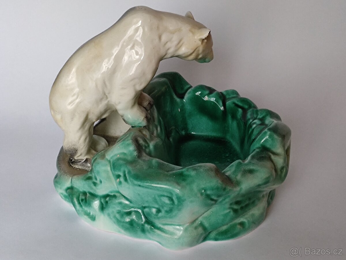 Starožitný popelník s medvědem, Ditmar Urbach, pošta 75.- - 6