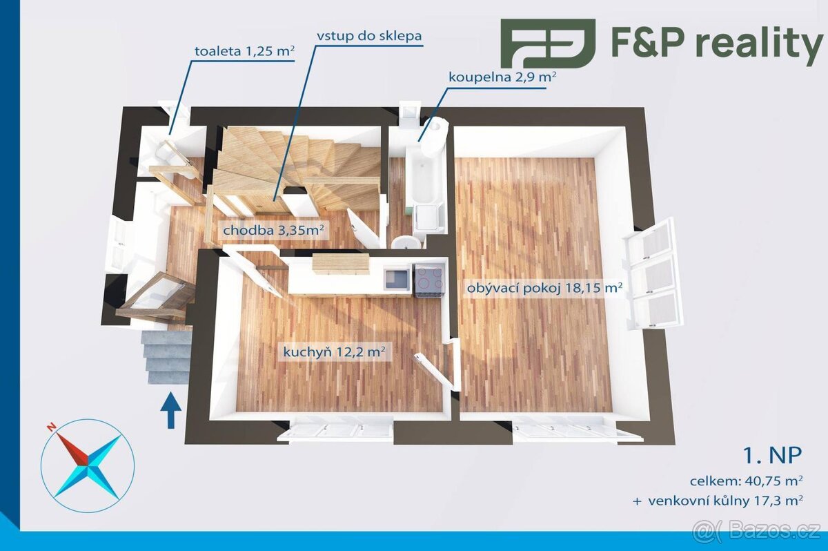 Prodej chalupy 3+1 115 m2, pozemek 3 107 m2, Bořkov-Slaná, - 6