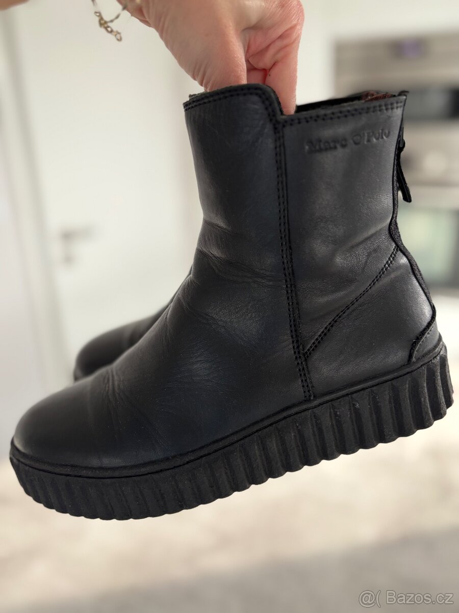 Kotníčkové kožené boty Marc O'Polo - 6