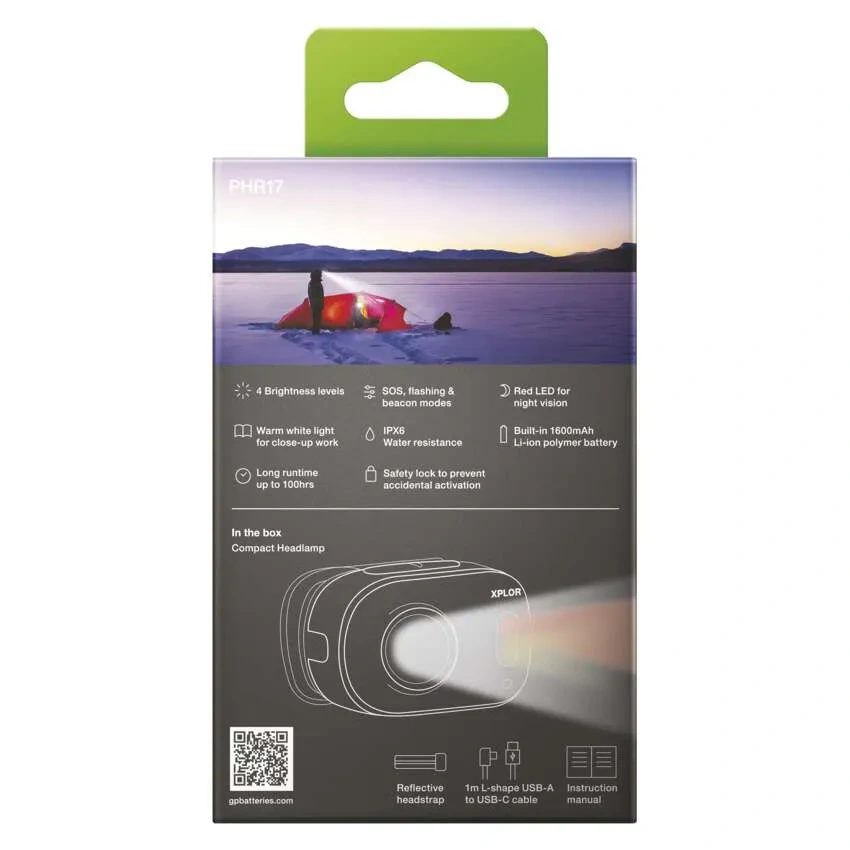 LED nabíjecí čelovka GP Xplor PHR17, 500 lm - 6