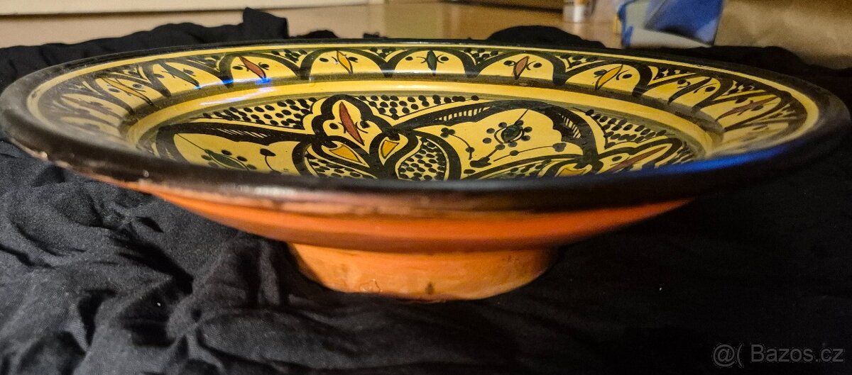 Krásný keramický Boho styl talíř, marocká keramika - 6