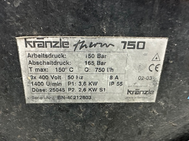 Vysokotlaký čistič -KRANZLE 750 - 6