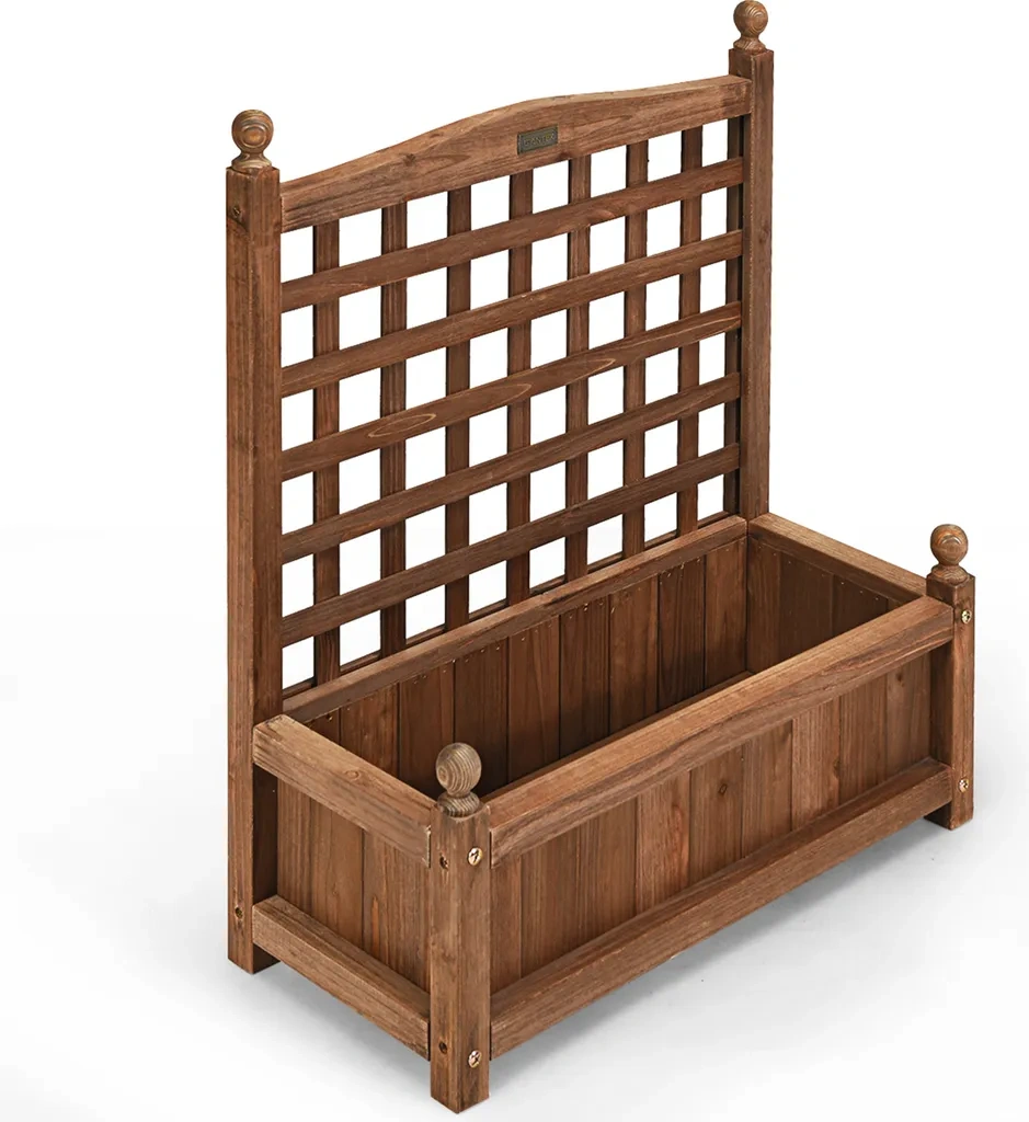 Květinový truhlík COSTWAY s mříží - 6