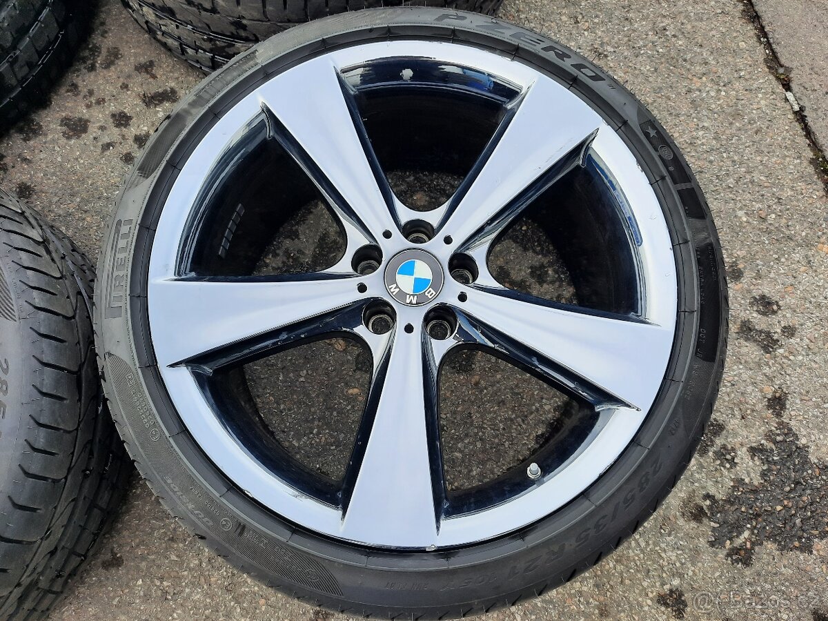 BMW X5, X6 Originál 21" sada style 128 Chromy - 6