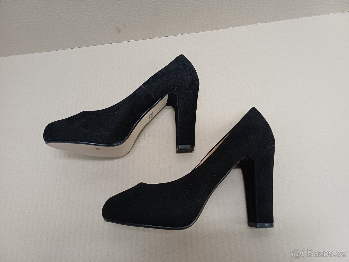 Černé semišové lodičky vel.38 - 6