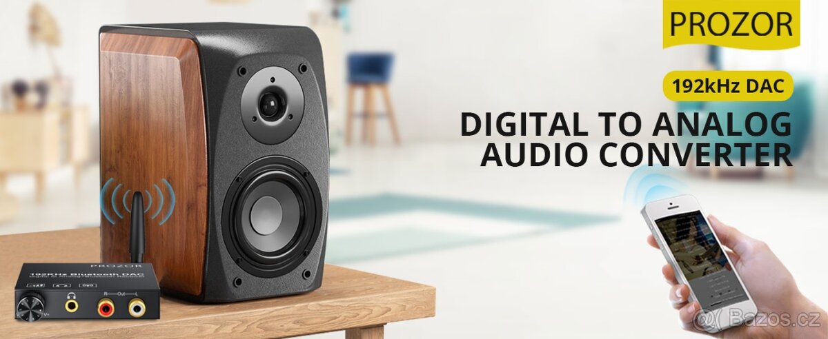 PROZOR 192kHz digitálně-analogový Bluetooth audio převodník - 6