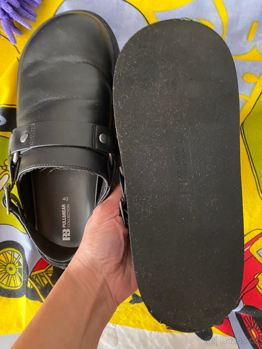 krásné kožené pantofle Pull&Bear - 6