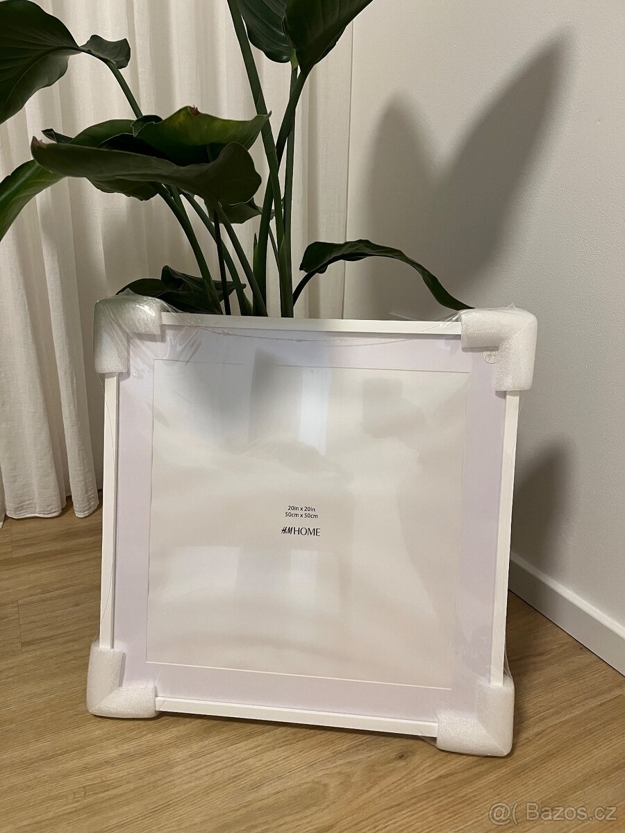 Dřevěný rámeček bílý 50x50cm - 6