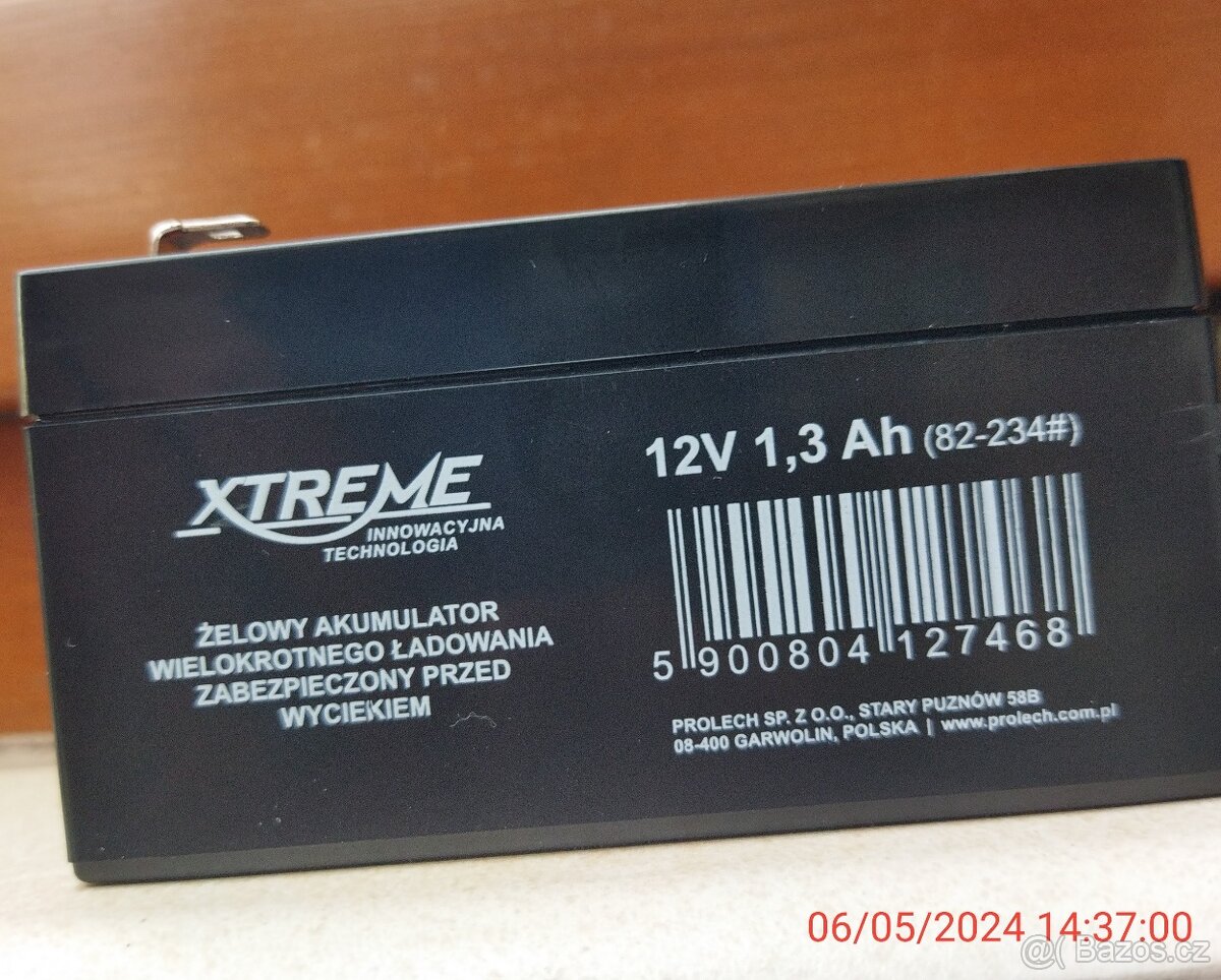 Akumulátor 12V, 1,3Ah,gelový - 6