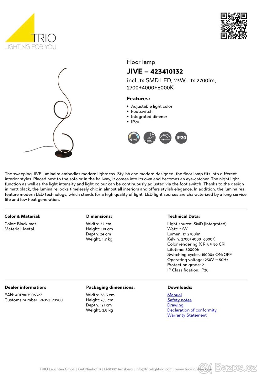 LED lampa TRIO JIVE - 6