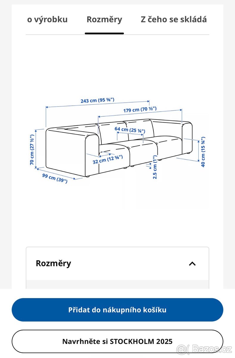 Sedačka Ikea stockholm 2025 - 6